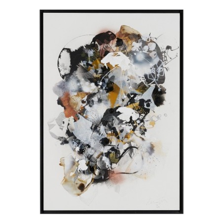 Peinture abstraite en acrylique sur toile, d'art organique, en blanc, réalisée par l'artiste peintre Damien Demaiter.