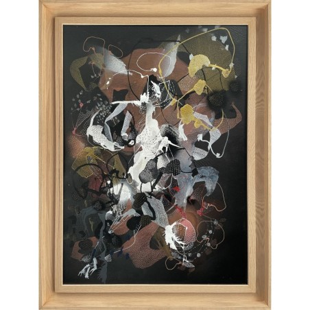 Peinture abstraite en acrylique sur toile, d'art organique, réalisée par l'artiste peintre Damien Demaiter.