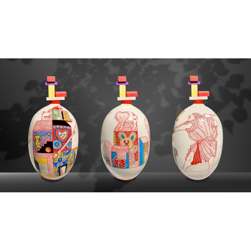 Balise Rainbow Village par Elia Pagliarino Sculptures et Volumes