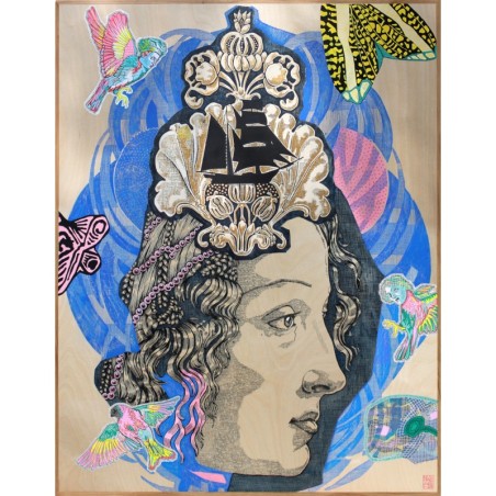 un tableau de la muse de la renaissance , symbolisant l'amour, réalisé par l'artiste Elia pagliarino