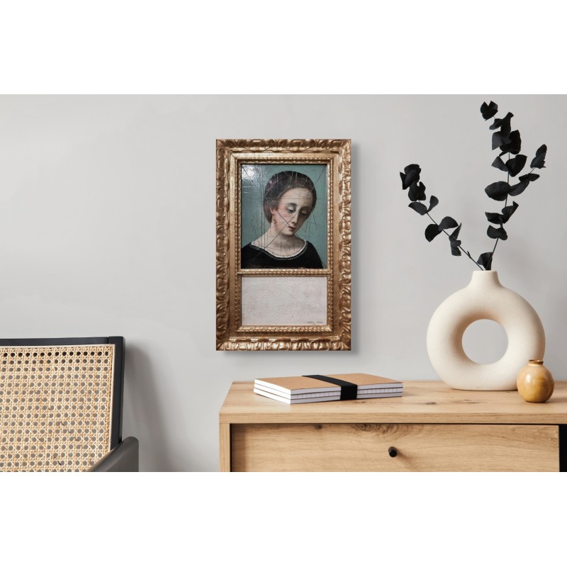 Peinture d'un portrait d'une femme pensive par l'artiste Daniel Airam