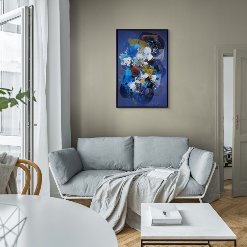 Peinture abstraite en acrylique sur toile, réalisée par l'artiste peintre Damien Demaiter.