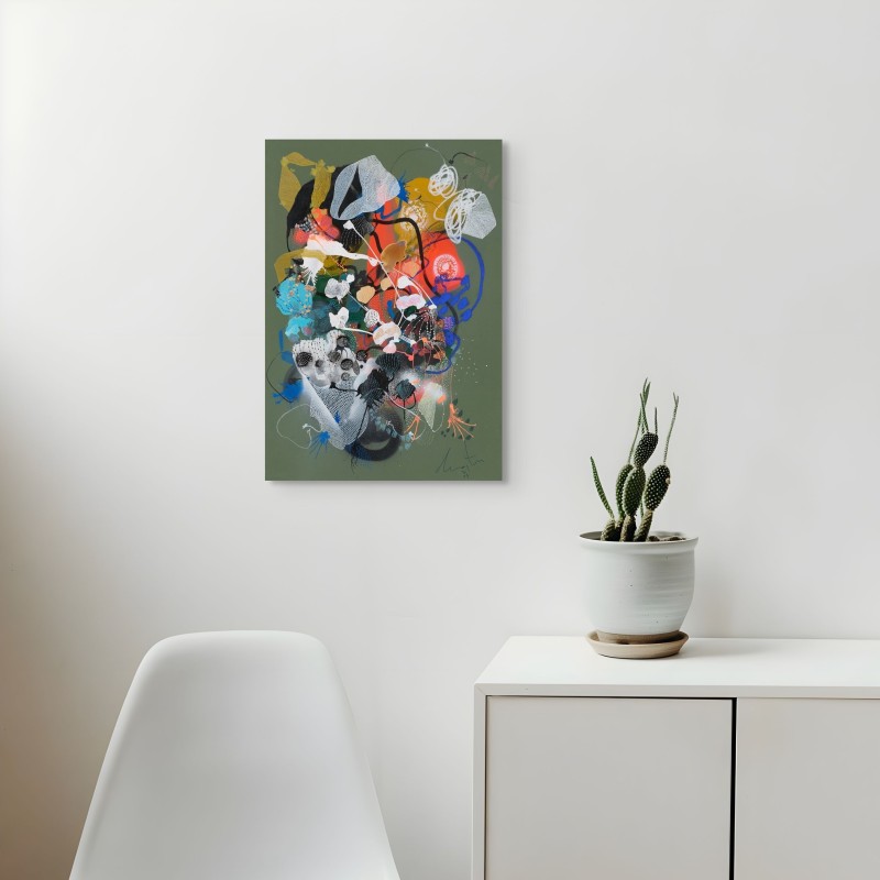 Peinture abstraite en acrylique sur toile, réalisée par l'artiste peintre Damien Demaiter.