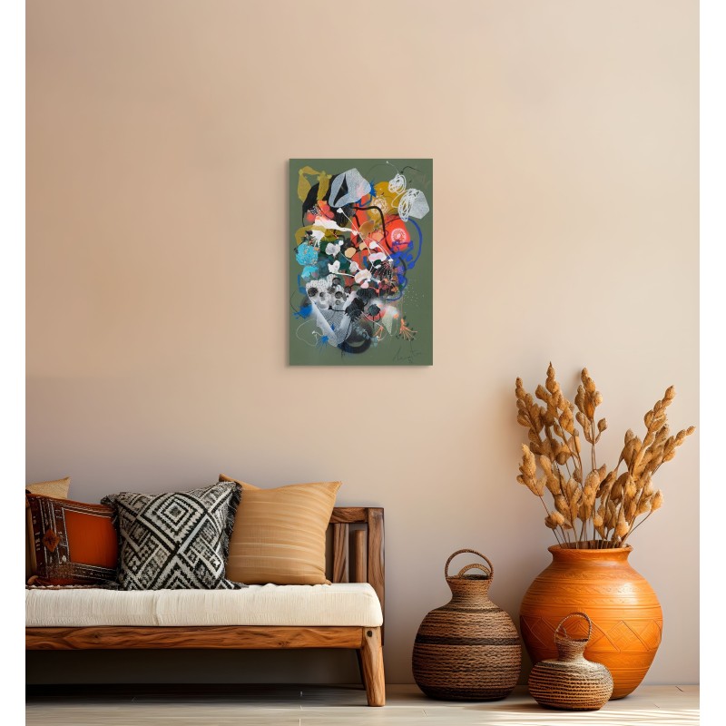 Peinture abstraite en acrylique sur toile, réalisée par l'artiste peintre Damien Demaiter.