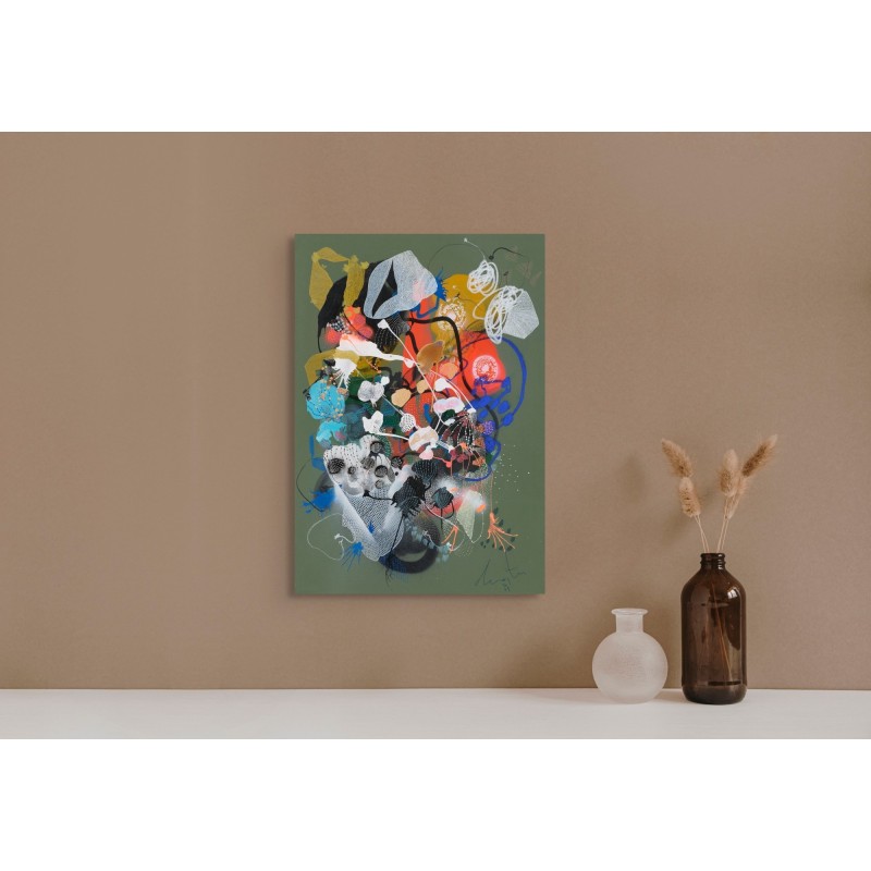 Peinture abstraite en acrylique sur toile, réalisée par l'artiste peintre Damien Demaiter.