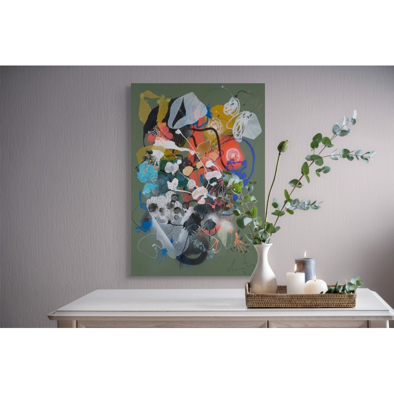 Peinture abstraite en acrylique sur toile, réalisée par l'artiste peintre Damien Demaiter.