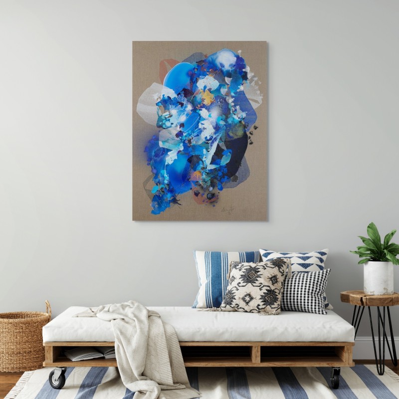 Peinture abstraite en acrylique sur toile, réalisée par l'artiste peintre Damien Demaiter.