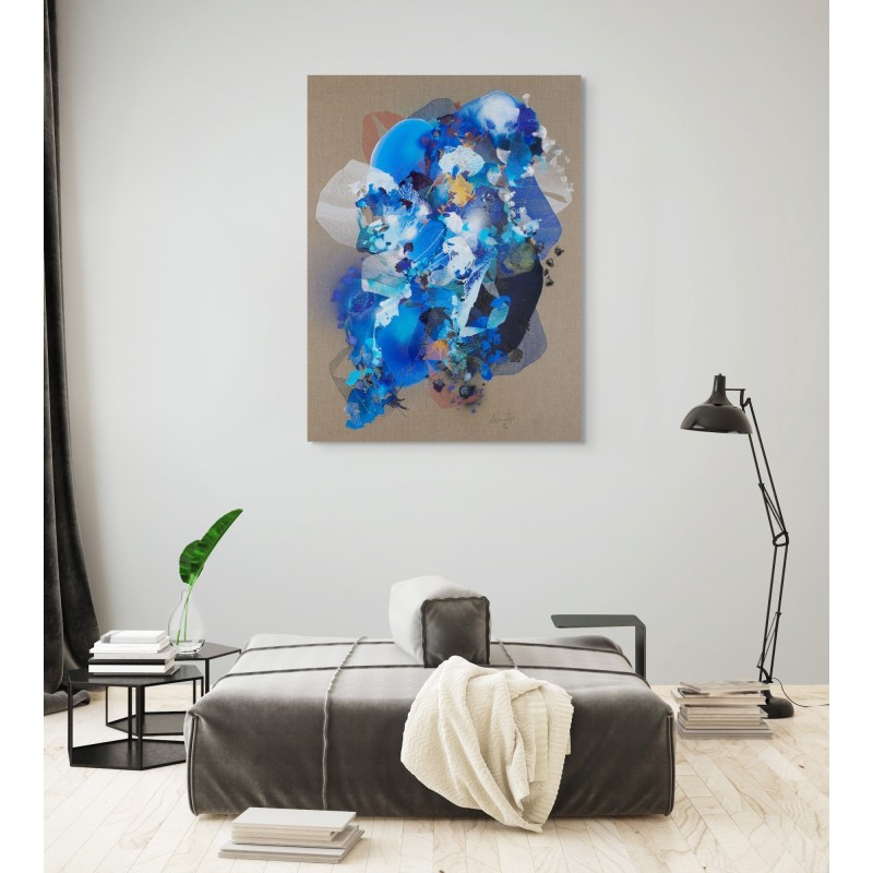 Peinture abstraite en acrylique sur toile, réalisée par l'artiste peintre Damien Demaiter.