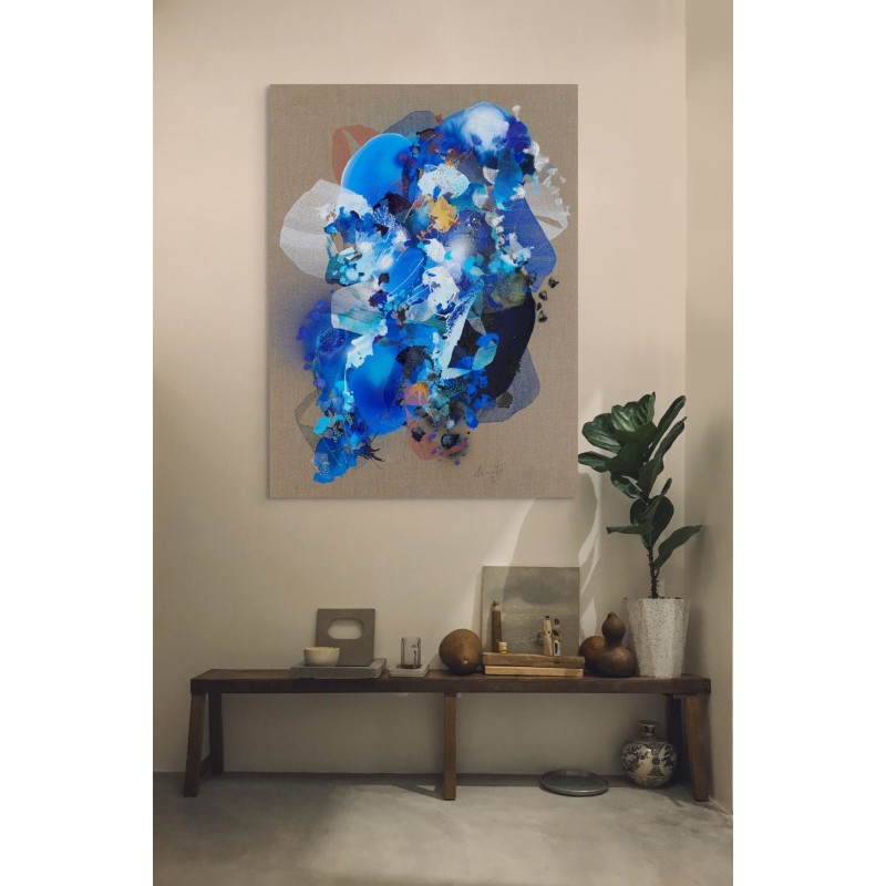 Peinture abstraite en acrylique sur toile, réalisée par l'artiste peintre Damien Demaiter.