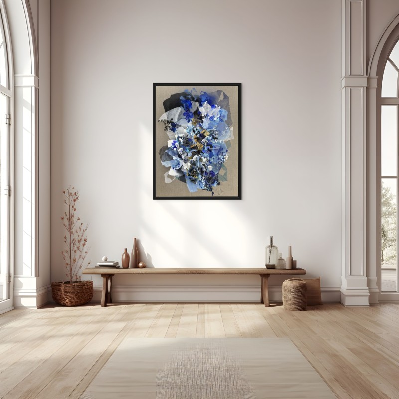 Tableau abstrait d'art organique par l'artiste peintre damien demaiter