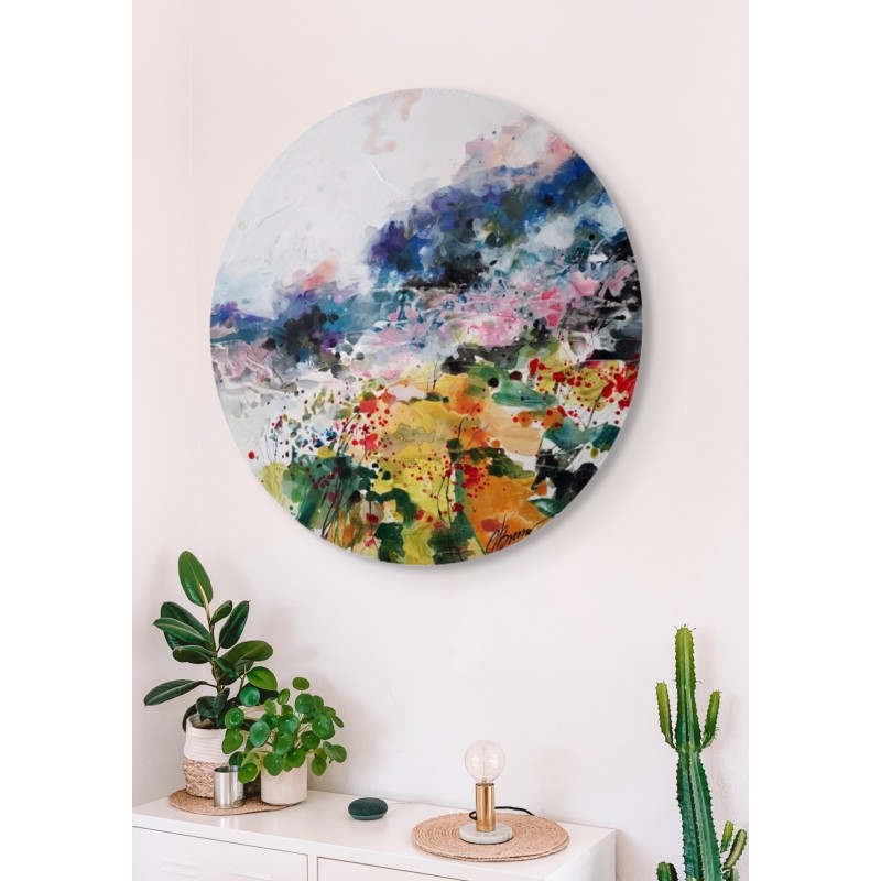 paysage vibrant de Carole Bressan où les couleurs explosives du premier plan