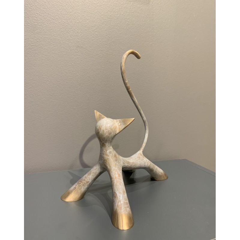 Petit chat d'arrêt sculpture by Lolek