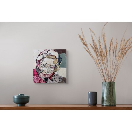 Portrait de Marlène Dietrich, l'artiste collagiste Carme Magem
