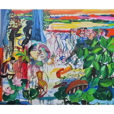 Œuvre originale de l'artiste GOLNAZ AFRAZ, peinture expressive et colorée