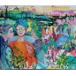 Œuvre originale de l'artiste GOLNAZ AFRAZ, peinture expressive et colorée
