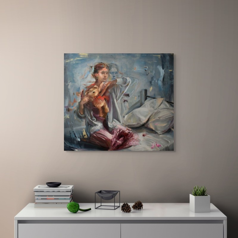 Œuvre expressive de Evita Andujar, moment de transition sublimé par une déco intérieure.