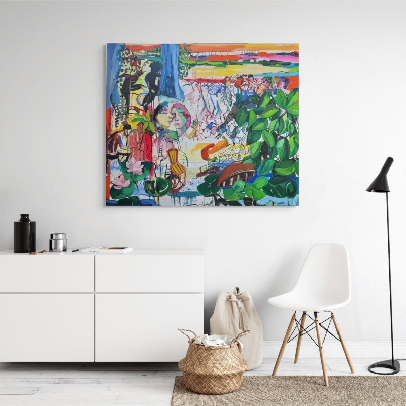 Œuvre contemporaine vibrante, sublimant un espace design et minimaliste réalisé par Golnaz Afraz.
