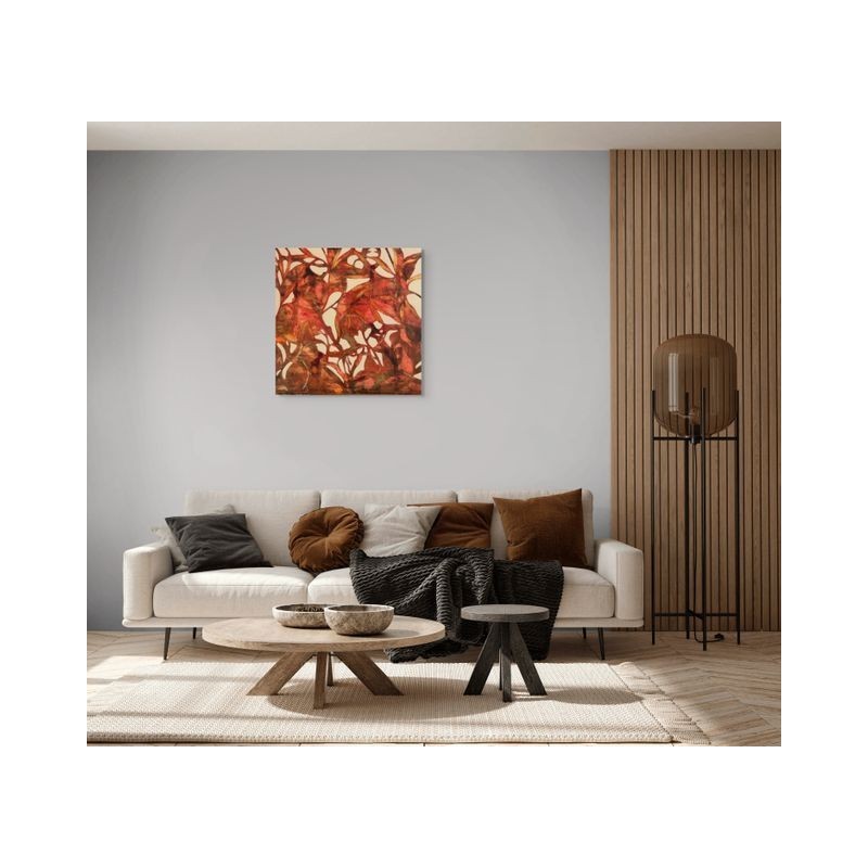 Peinture contemporaine aux couleurs automnales, signée Pascal Honoré.