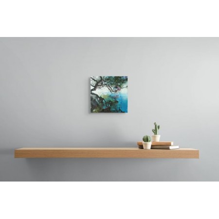 Un paysage abstrait de Carole Bressan, mêlant couleurs vives, gestes expressifs et textures fluides.