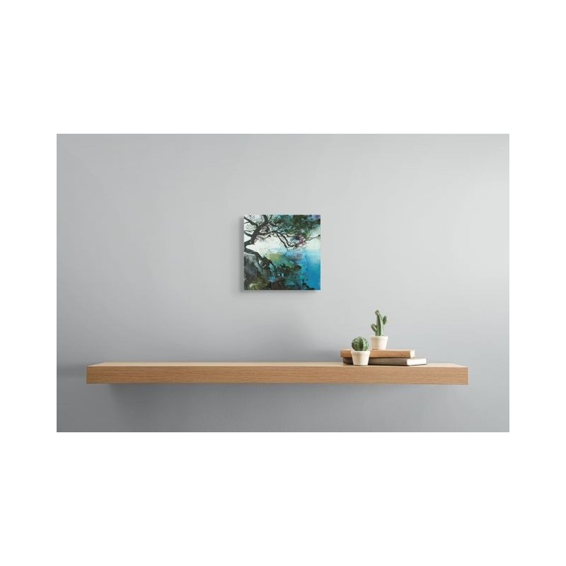 Un paysage abstrait de Carole Bressan, mêlant couleurs vives, gestes expressifs et textures fluides.