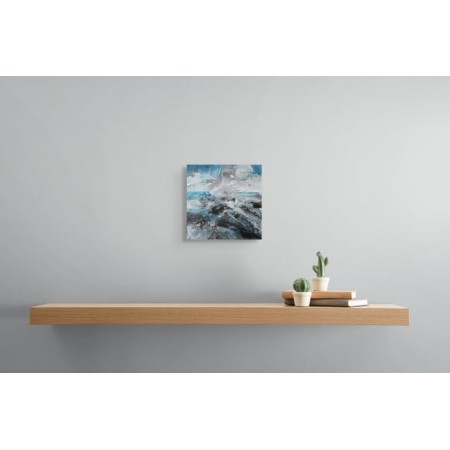 Un paysage abstrait de Carole Bressan, mêlant couleurs vives, gestes expressifs et textures fluides.