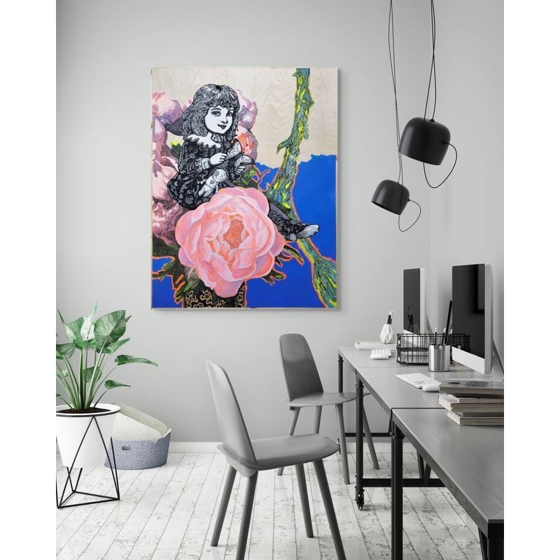 Alice In The Peonies door Elia Pagliarino