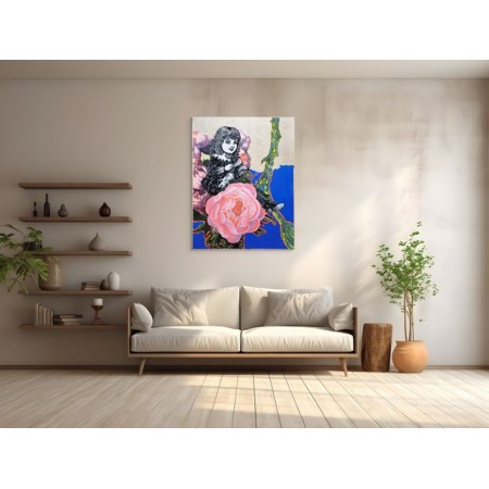 Œuvre percutante, innocence et énergie contemporaine, bois et peinture, par Elia Pagliarino.