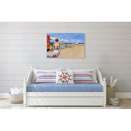 Contemporary art by Monica Castanys: beach, sea, warm light.