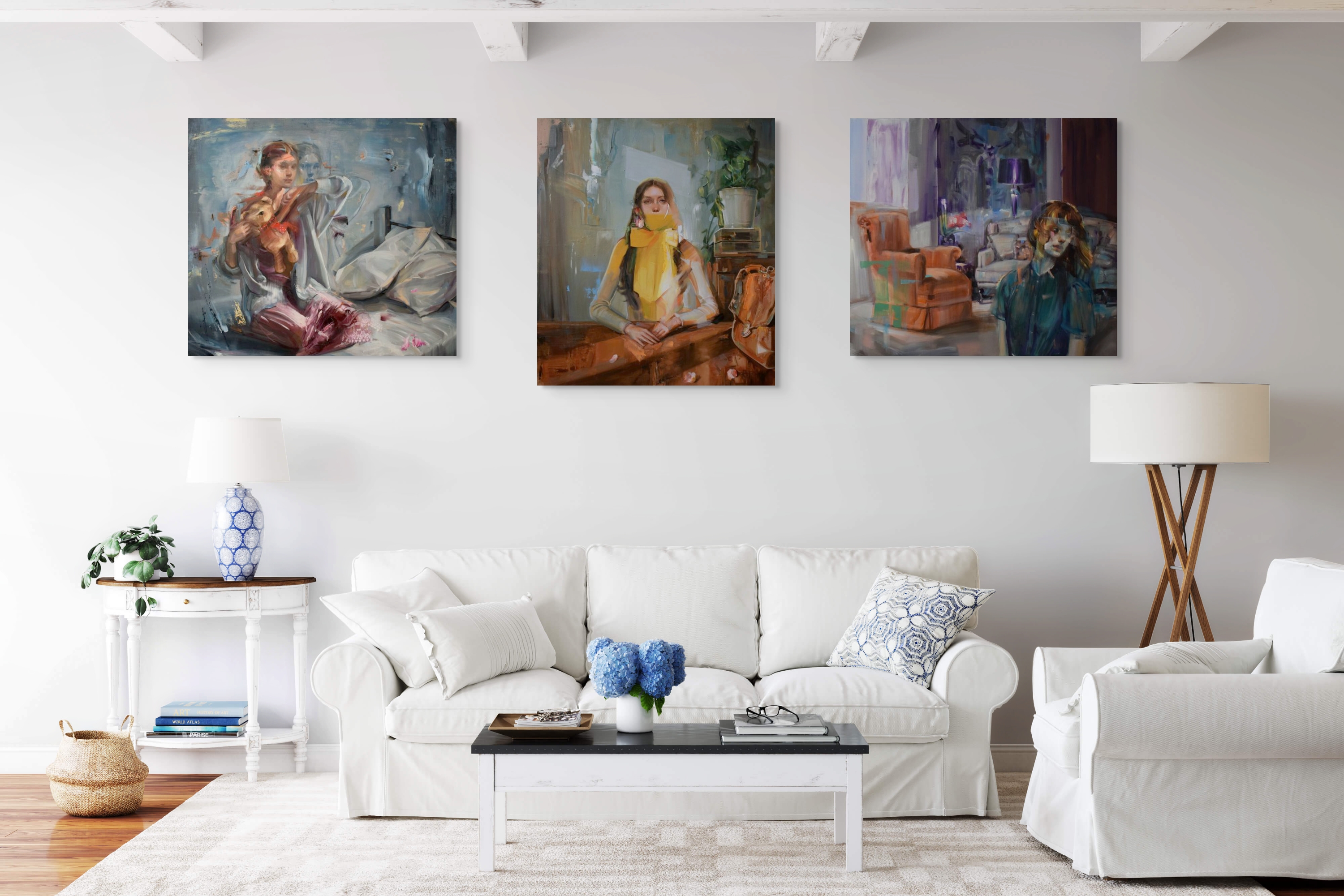 Charis and lamp in an office